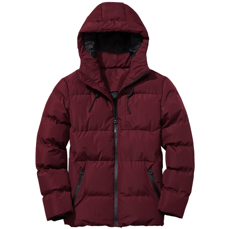 千纸鹤男士棉衣2018冬季新款青年保暖连帽休闲短款修身棉服外套男3703