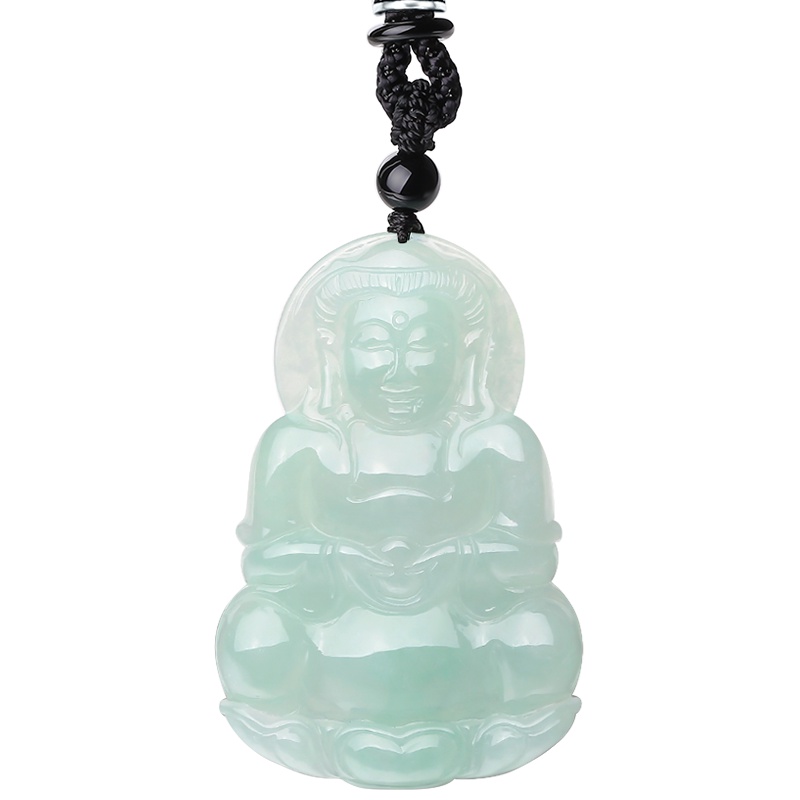 周六福女款翡翠A货玉观音挂坠吊坠1287