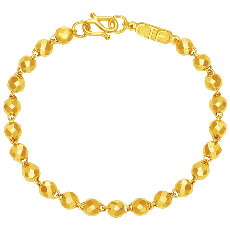 周大福首饰经典几何光华精致黄金手链计价（工费218元）F202691