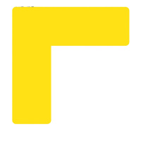 鸣固定位贴加厚耐磨防晒防水背胶5s6s7s桌面地贴工厂车间警示条标志黄L型5*5cm(20个装)