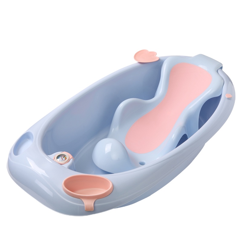 DuDi/青蛙嘟迪 婴童浴盆婴儿洗澡盆宝宝浴盆水温计泡澡盆新生儿澡盆可坐可躺婴儿浴盆(不含浴床浴网) 丁香紫