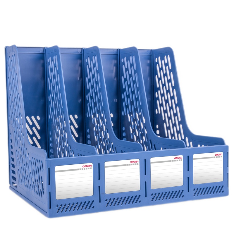 得力(deli) 文件架收纳文件筐办公用品桌面文件框资料架 四联文件筐 9846