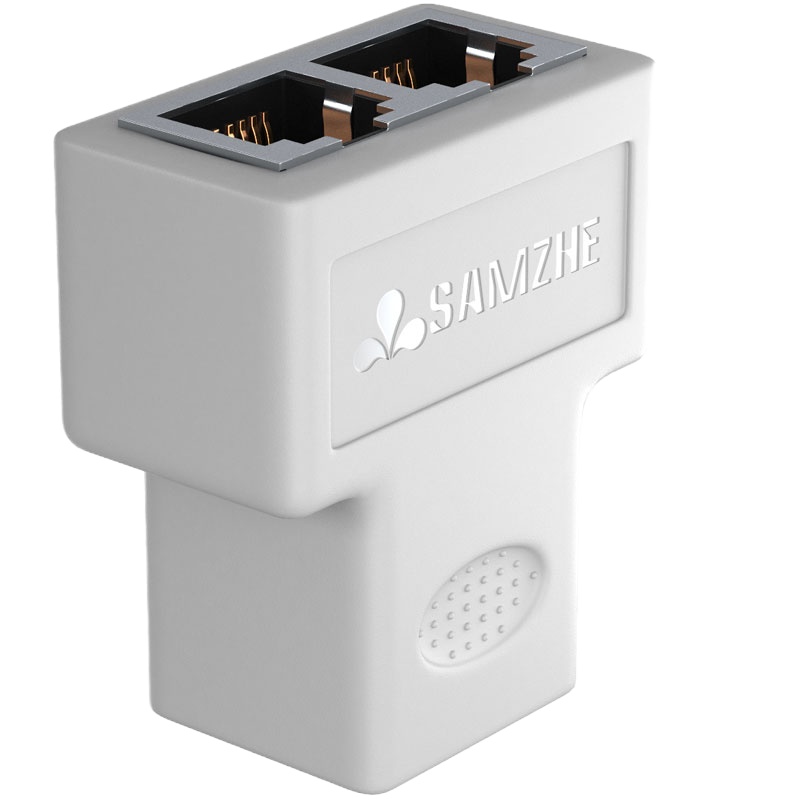 迈拓303WH网络三通头RJ45网线延长转接头 电脑网络接口分线器一分二 8P8C联通头 单个装 白色