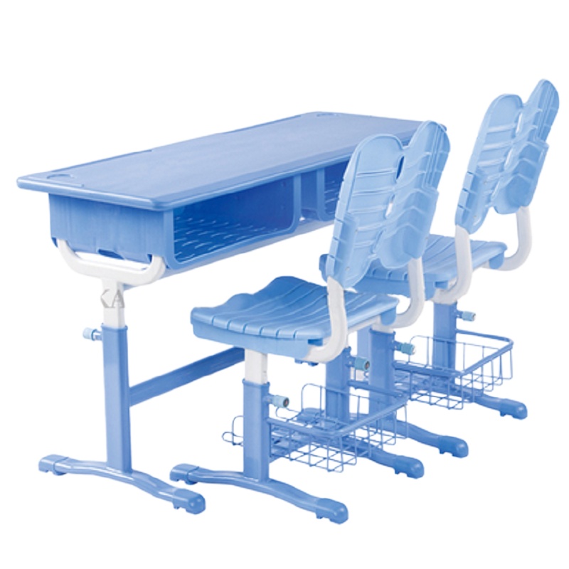 致恒华木双人钢木课桌椅ZHHM-X024(网兜椅子)