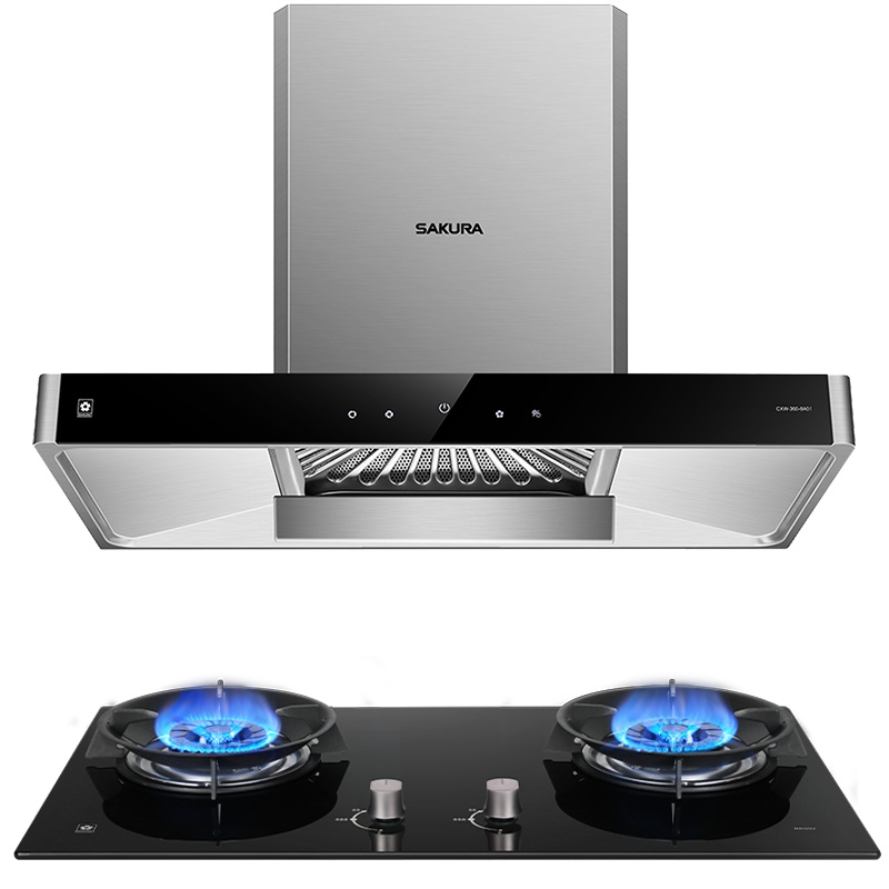 樱花(SAKURA)烟灶套餐20立方顶吸自清洗抽油烟机5.2火力煤气燃气灶具厨电烟灶套装PTC03+BBG02(天然气)