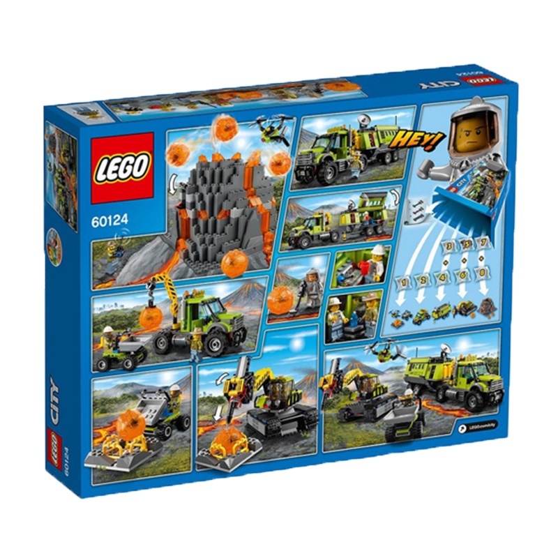 乐高(LEGO)城市City创意工程 飞机火山勘探系列 探索基地 60124 儿童积木塑料玩具 8-12岁 200块以上
