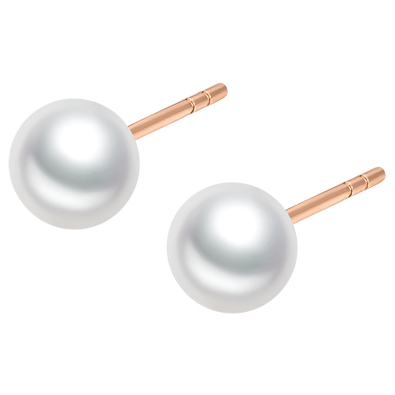 金一国囍18K金淡水珍珠正圆无暇心语女士珍珠耳饰送妈妈婆婆送女友礼物珠宝首饰（定价）CIF002