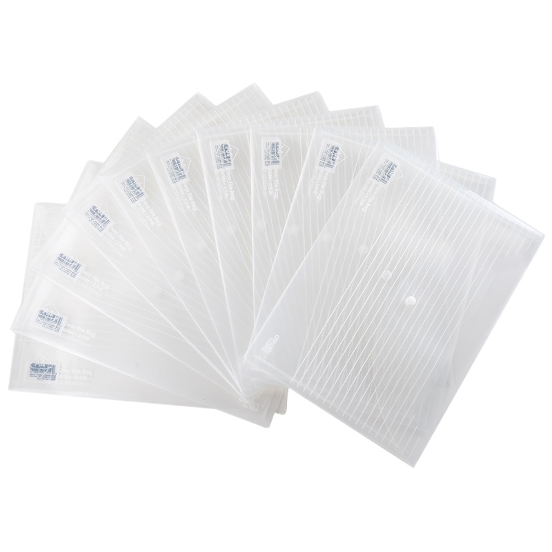 得力 A4加厚透明按扣文件袋 5502 10个/包 10包装