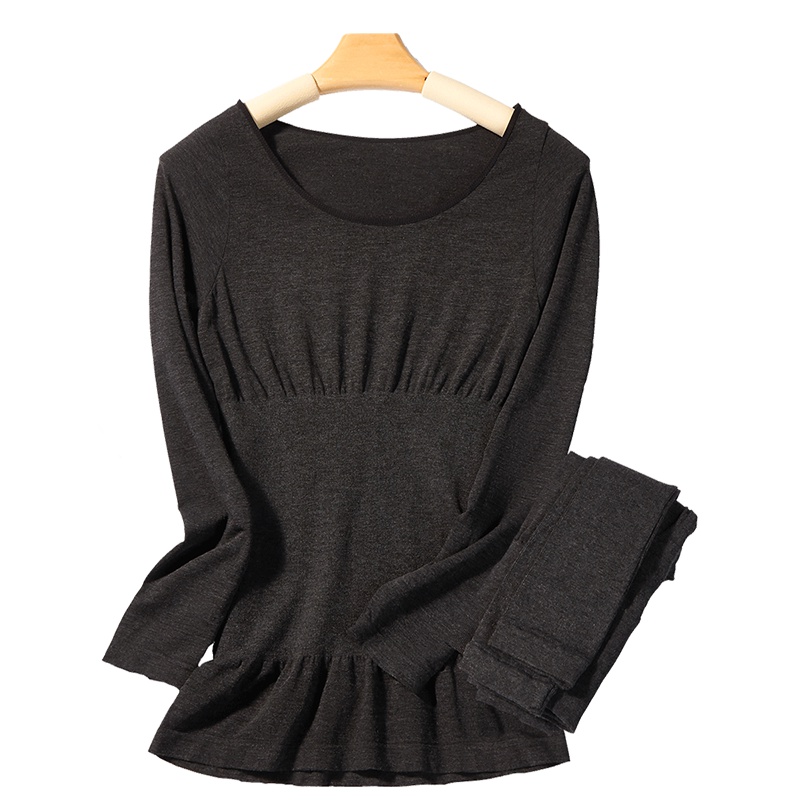 enk内衣打底衫修身美体紧身圆领秋衣秋裤保暖内衣女套装