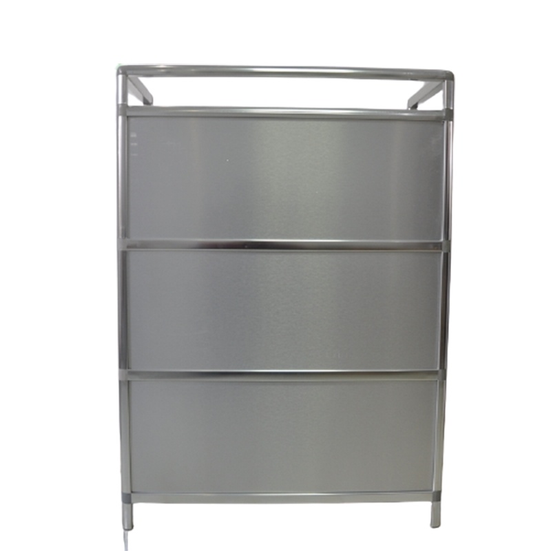 加厚不锈钢碗柜符象厨房柜茶水餐边柜简易灶台柜铝合金阳台储物柜