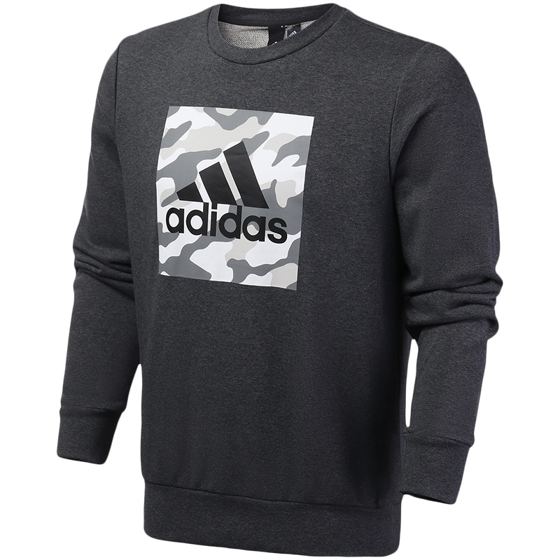 阿迪达斯男服卫衣迷彩宽松套头休闲运动服FJ0222.