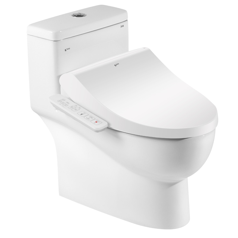 INAX日本伊奈智能马桶套装储热喷射虹吸座便器家用自动智能盖板釉面一体式马桶+智能马桶盖L3坑距305mm