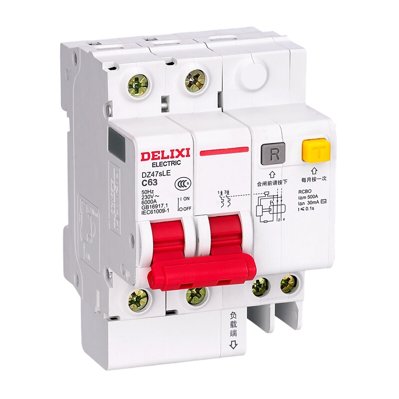 德力西电气（DELIXI ELECTRIC）断路器 空气开关 家用空开漏电保护断路器总闸漏保DZ47sLE 2P C 6