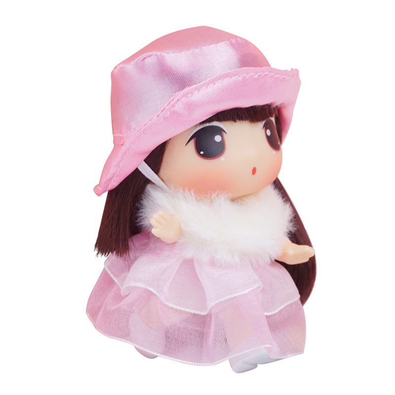 玩具女孩冬己迷糊娃娃换装女孩公主玩偶迷你可爱萌胶质娃娃生日礼物FDE0901(小淑女)60*55*140,3岁以上