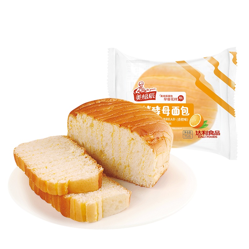 美焙辰天然酵母面包香橙味450g整箱 6枚装
