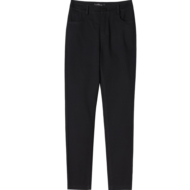 娅丽达女裤黑色小脚裤女2019春秋新款修身弹力显瘦大码铅笔九分裤I3419