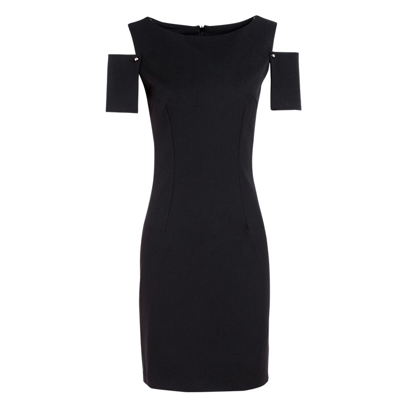 晚白2019夏季新品修身露肩短袖收腰显瘦中长款一步包臀裙连衣裙女