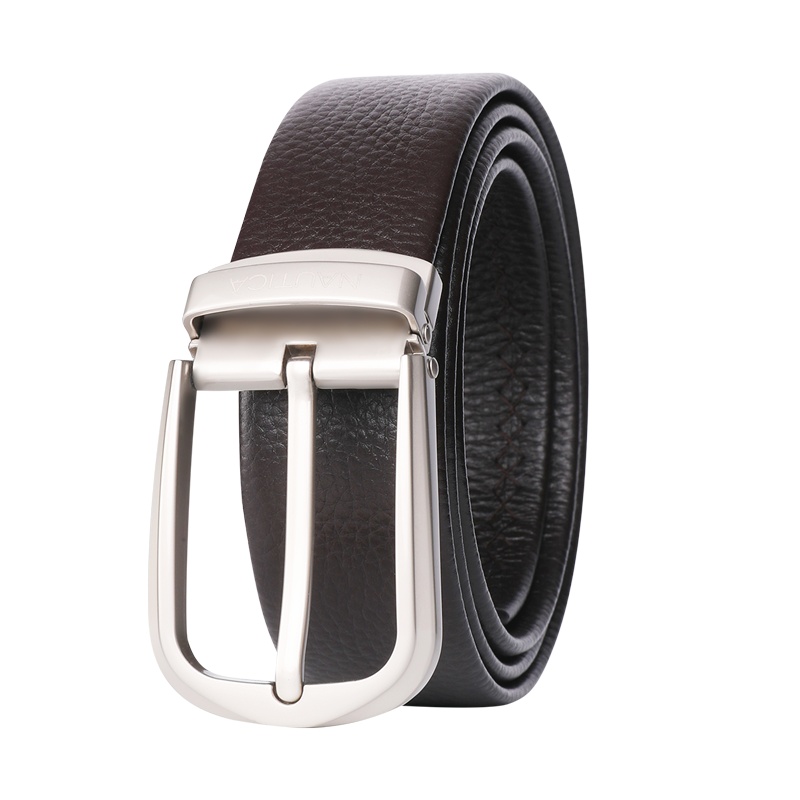 诺帝卡/NAUTICA新品男士针扣牛皮革腰带宽30mm