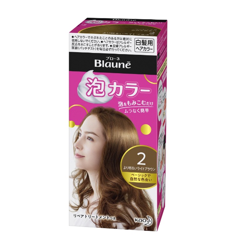 Kao花王旗下 Blauné倍采盈 泡沫染发剂 2# 高亮棕 遮白发