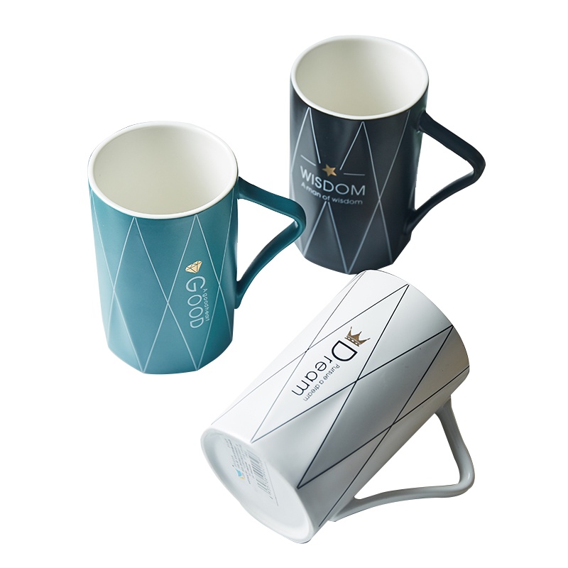 富昱景 创意陶瓷杯家用马克杯喝水茶杯办公室咖啡杯牛奶杯 400ML