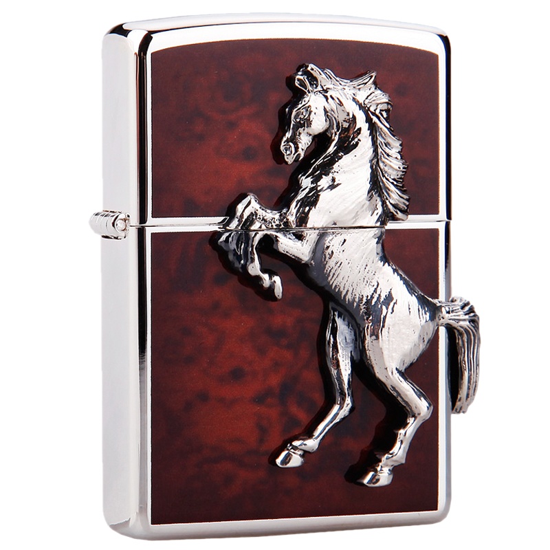 美国ZIPPO打火机 芝宝 马到成功鸿运马 蓝底金马红底银马 男士礼品