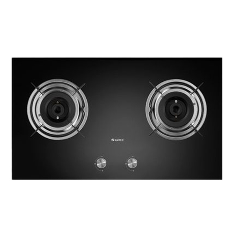 格力(GREE)燃气灶JZT-QSX61B天然气钢化玻璃面板 台 嵌入式 两用猛火双眼灶 大火力灶具 可调节底座 黑色