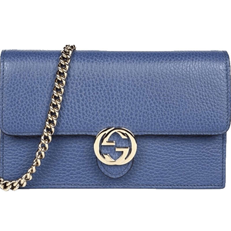 GUCCI 古驰 女包 Outlet WOC 单肩包 斜挎包 链条包双G互扣粒纹皮510314金扣