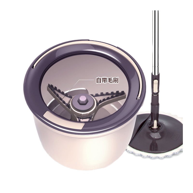 宝家洁(BAOJIAJIE)净幻免手洗升降大圆拖M8拖把(含拖把1+桶1+拖布2)旋转可折叠拖把(计价单位:把)