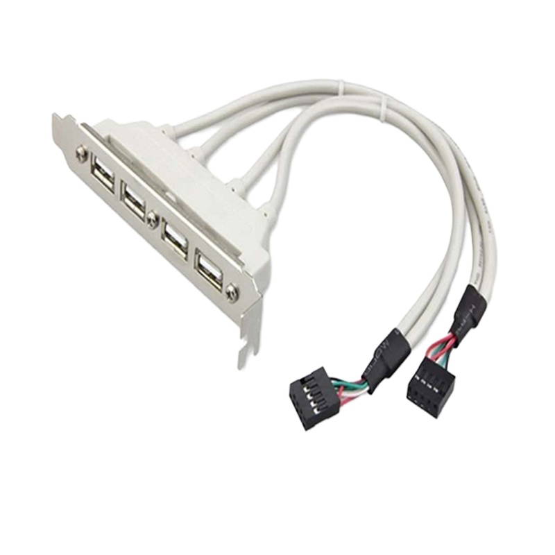 STK9针转USB2.0挡板线 9针4口后置挡板