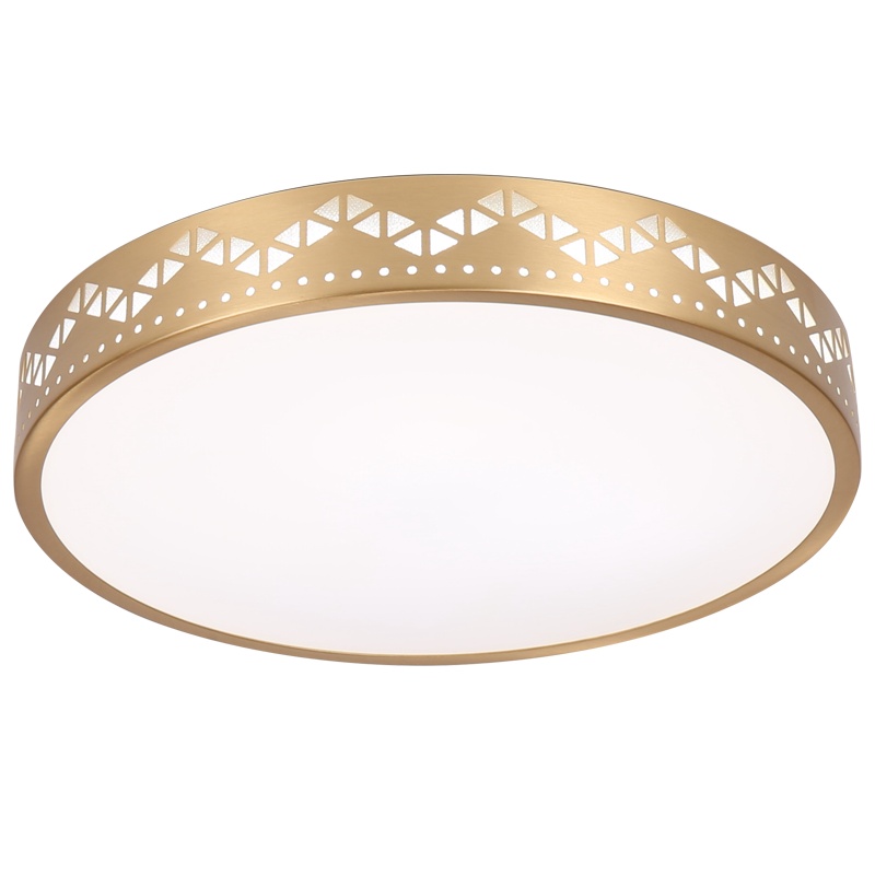 百轩(BAIXUAN)新中式全铜吸顶灯卧室灯客厅简约现代大气家用圆形餐厅灯中国风书房灯饰D6088