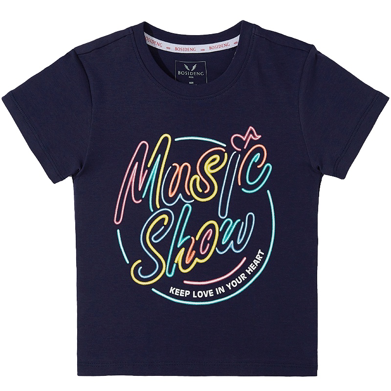 波司登童装短袖T恤夏季儿童彩色字母印花短袖T恤_691