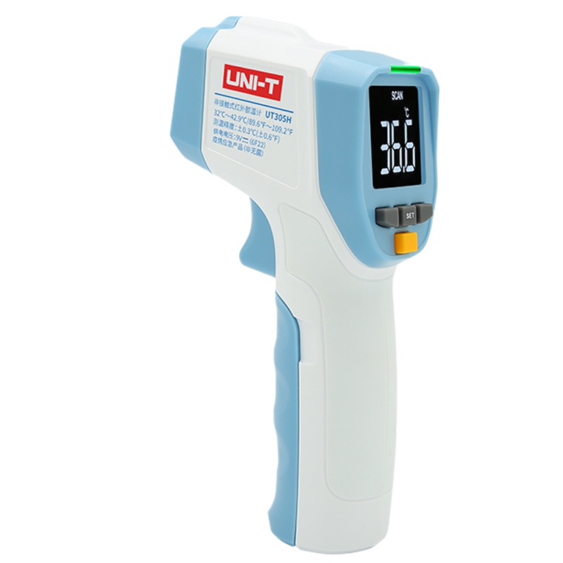 优利德(UNI-T) 红外测温仪 手持式测温枪 点温仪 电子温度计 UT305H 32至42.9°C高温声光报警