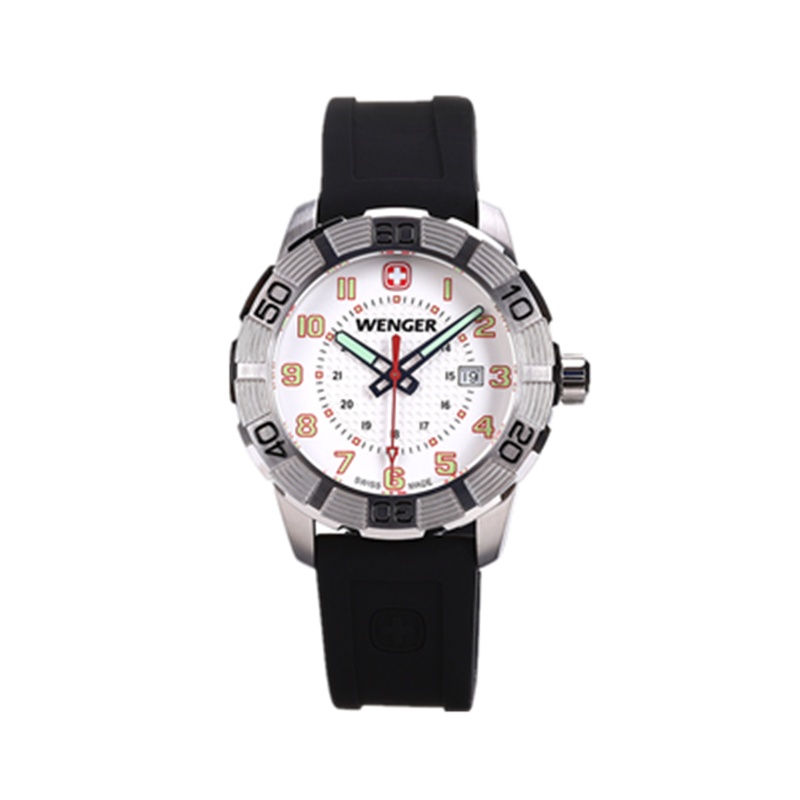 威戈/WENGER瑞士品牌时尚男士手表硅胶表带运动休闲防水石英表 男 01.0851.104