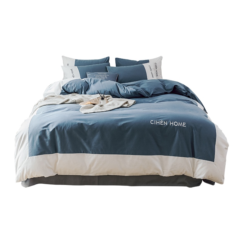 南极人(NanJiren) 北欧风四件套全棉纯棉单人床三件套学生宿舍床单被套网红简约款床上用品