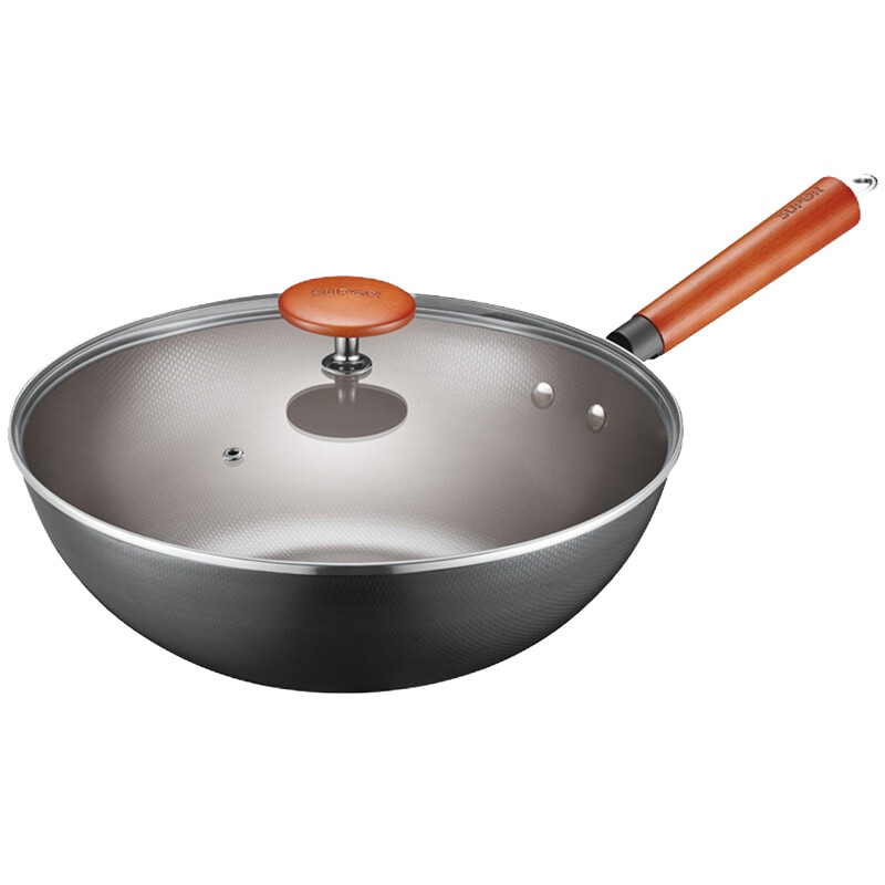 苏泊尔(SUPOR)炒锅 芯铁2代 真不锈炒锅 CC32AC3 无涂层健康炒锅 32cm少油烟炒菜锅燃气灶明火适用