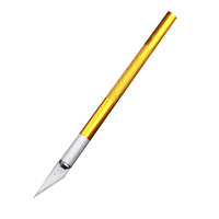 雕刻刀古达橡皮章雕刻刀剪纸笔刀手工木雕刀工具水果雕刻刀套装美工刀 金色雕刻刀_送20片刀片