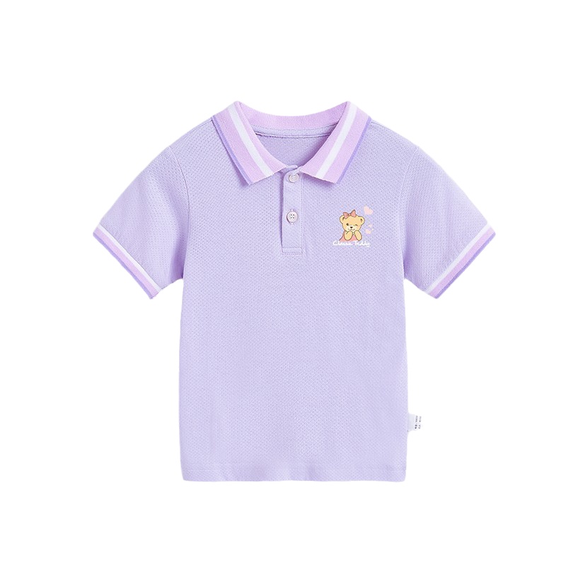 精典泰迪女童polo短袖2021夏季新款儿童薄款上衣t恤