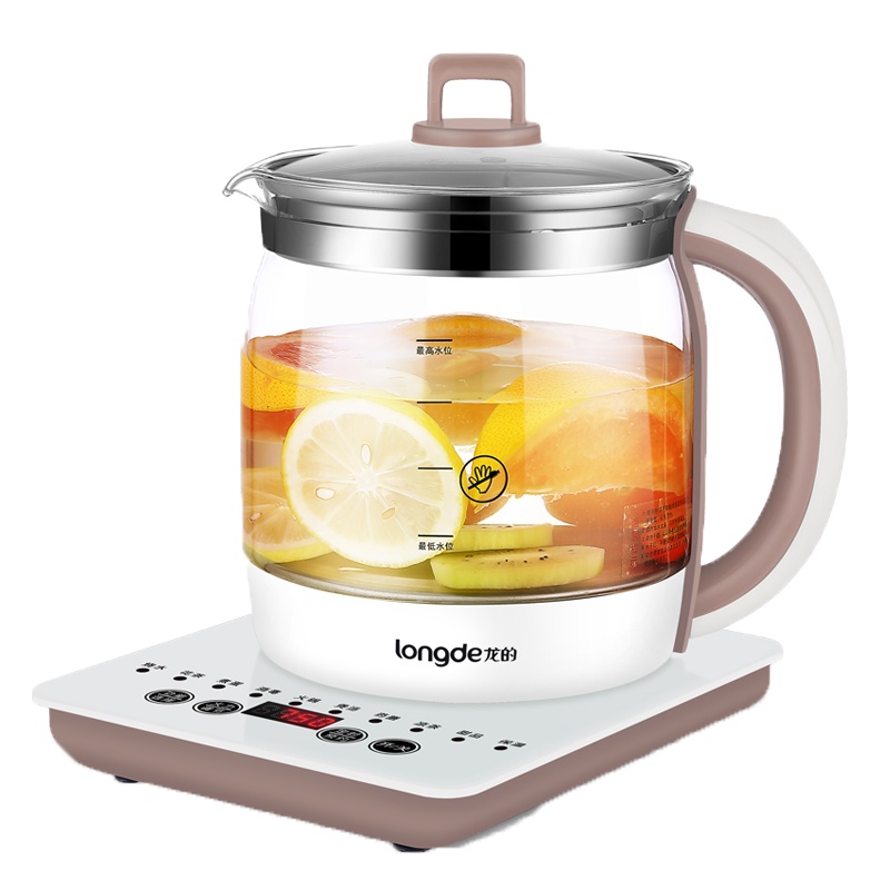 龙的（longde） 玻璃花茶壶多功能煮茶壶电水壶 LD-YS1517 养生壶