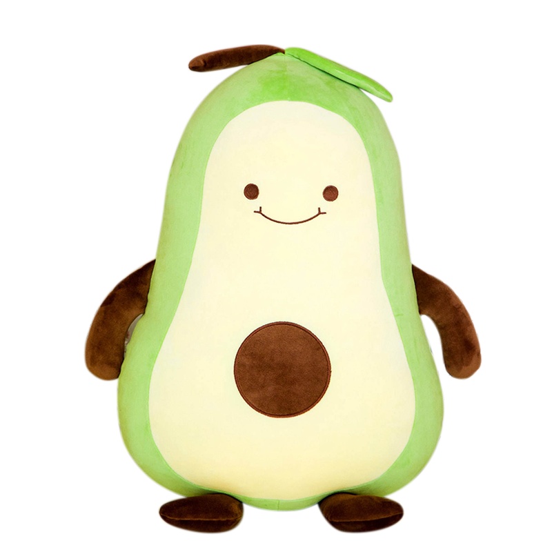 波巧毛绒可爱动物公仔抱枕羽绒棉牛油果抱枕24cm/45cm/60cm