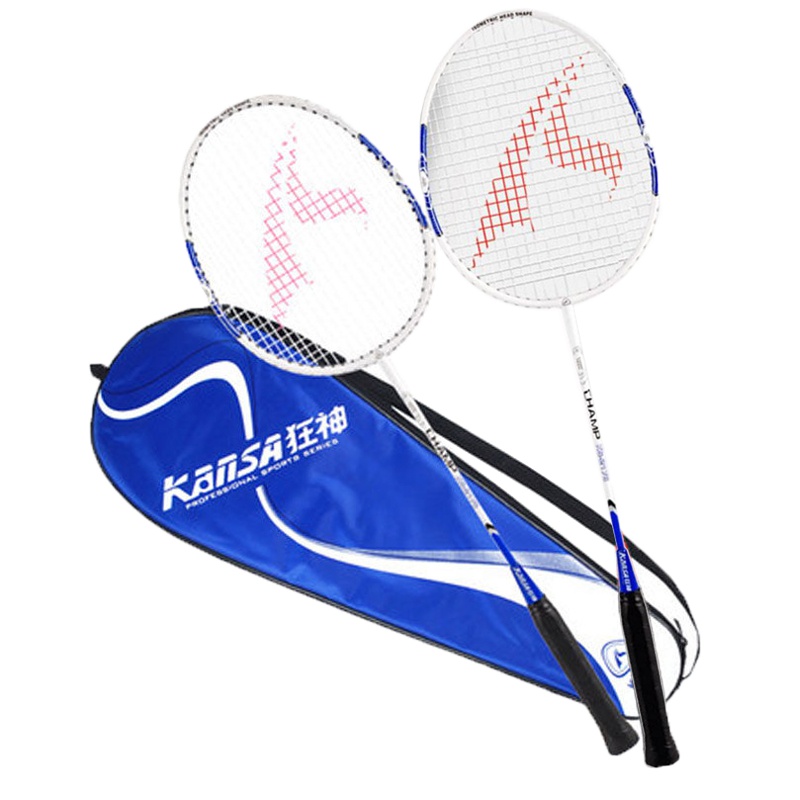 狂神2176合金一体羽毛球拍送三只装天然羽毛球一筒