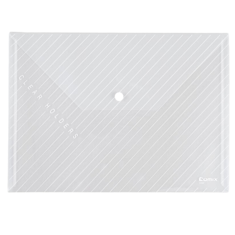 齐心 YC C330 办公必备 透明按扣袋 A4 10只装