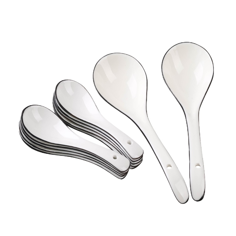 黑线10个陶瓷小勺子 (套)