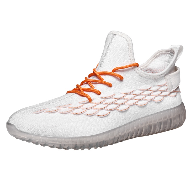 公牛世家(G.N.Shi Jia)男士透气运动休闲鞋系带轻便学生跑鞋飞织鞋子GN630