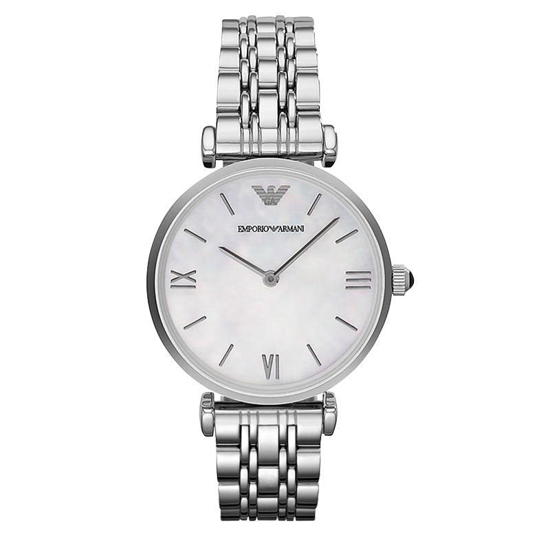 阿玛尼手表 钢制表带经典时尚休闲女士石英表 AR1682 银色