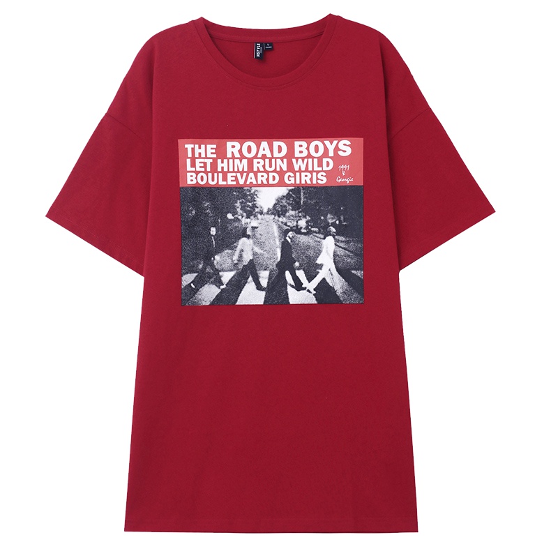 韩都衣舍2019韩版女装夏装新款中长款宽松纯棉短袖T恤AA13580玎