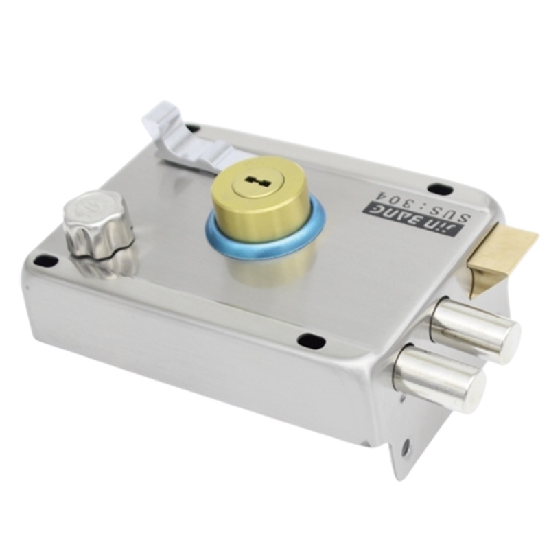 不锈钢阿斯卡利防盗门锁B级锁芯老式机械门锁外装锁大门锁木门锁铁门锁