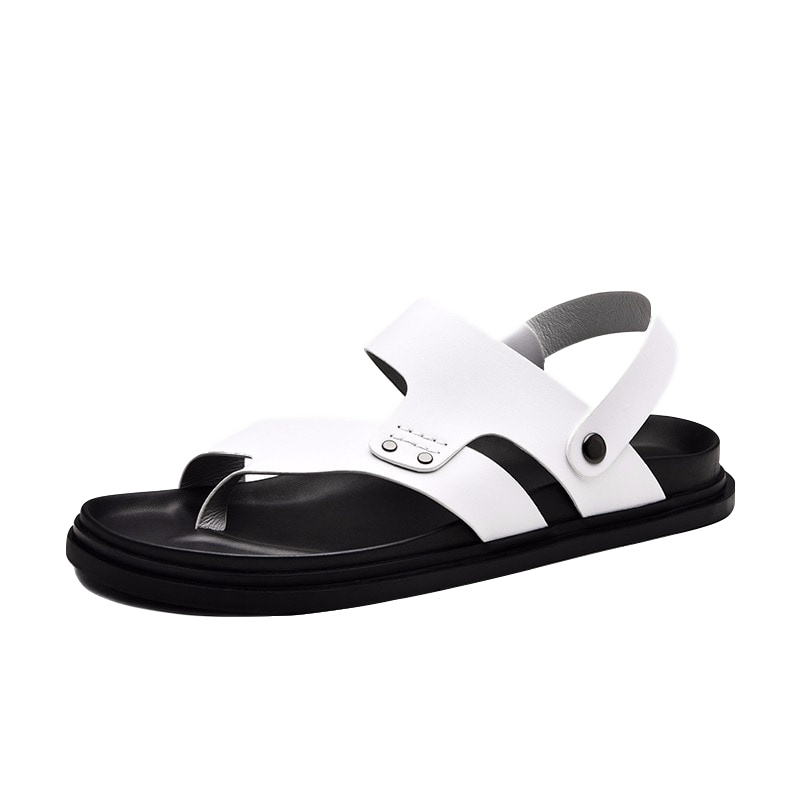 GOLF高尔夫超纤皮凉鞋男鞋夏季新款青年时尚鞋子潮白色户外防滑沙滩鞋