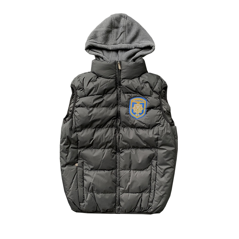 江苏苏宁足球俱乐部冬季羽绒运动马甲黑色