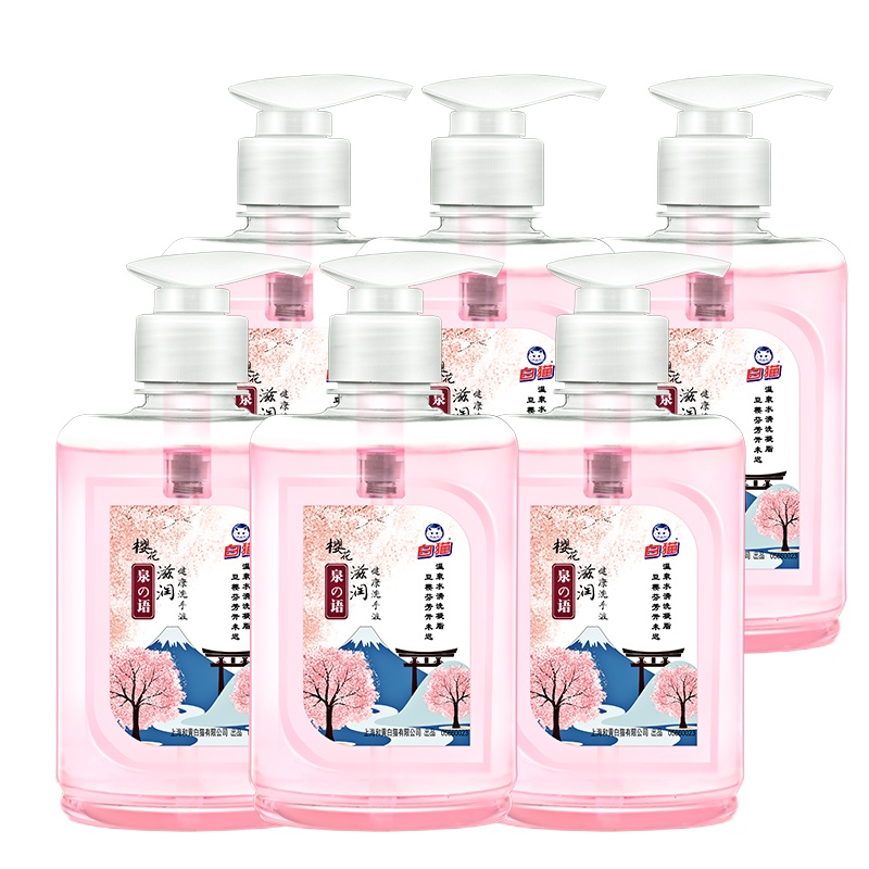 白猫泉の语樱花滋润健康洗手液300g*6瓶装