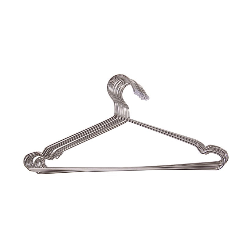 欧润哲 经济版不锈钢实心衣架 50只装 大人晾晒家用收纳晾衣裤架衣撑子干湿两用